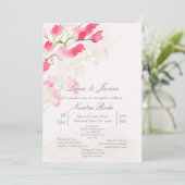 Faire-part de mariage aux fleurs de couleur espagn (Debout devant)