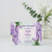 Faire-part de mariage aux fleurs de lilas élégante (Debout devant)