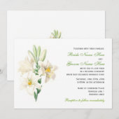 Faire-part de mariage aux fleurs de lys blanches v (Devant / Derrière)