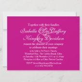 Faire-part de mariage aux fleurs d'hibiscus rose (Dos)