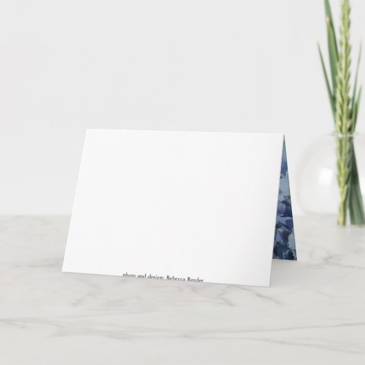 Faire-part de mariage aux fleurs d'Hydrangée bleue (Dos)