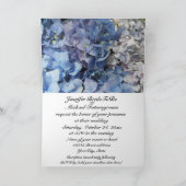 Faire-part de mariage aux fleurs d'Hydrangée bleue (Intérieur)