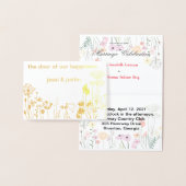 faire-part de mariage aux fleurs dorées (Affichage)