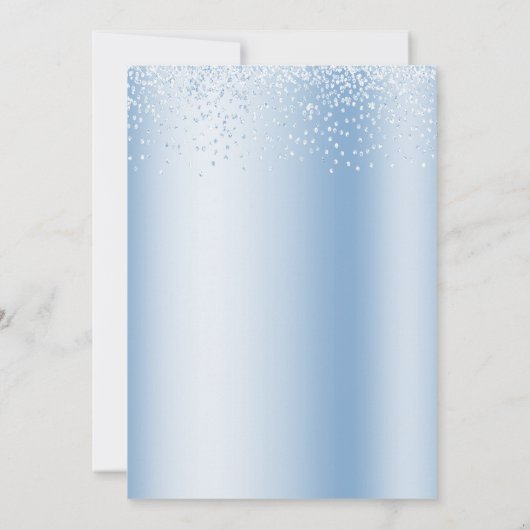 Faire-part de mariage aux fleurs rose bleue (Dos)