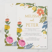 Faire-part de mariage aux fleurs sauvages (Devant / Derrière)