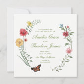 Faire-part de mariage aux fleurs sauvages (Devant)