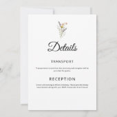 Faire-part de mariage aux fleurs sauvages Bohème F (Dos)