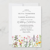 Faire-part de mariage aux fleurs sauvages pressées (Devant)