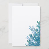 Faire-part de mariage aux fleurs vertes bleu Aqua (Dos)