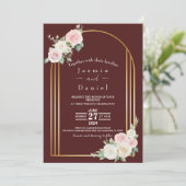 Faire-part de mariage aux floraisons crépusculaire (Debout devant)