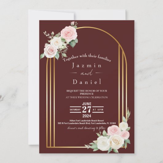 Faire-part de mariage aux floraisons évanescentes (Devant)