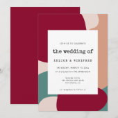 Faire-part de mariage aux formes abstraites modern (Devant / Derrière)