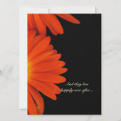 Faire-part de mariage aux gerbera orange (Dos)