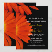 Faire-part de mariage aux gerbera orange (Devant / Derrière)