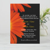Faire-part de mariage aux gerbera orange (Debout devant)