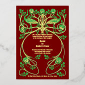 Faire-part de mariage aux grues Art Nouveau dans u (Recto)