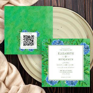 Faire-part de mariage aux Hortensias rustiques ave