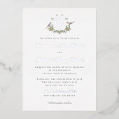 Faire-part de mariage aux oiseaux d'amour (Recto)