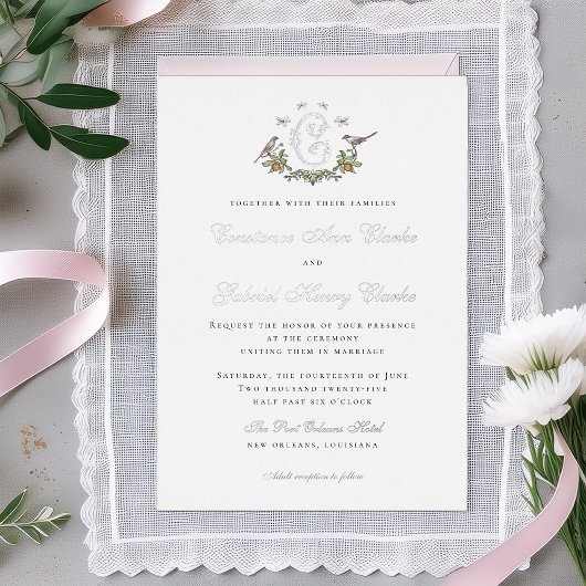 Faire-part de mariage aux oiseaux d'amour