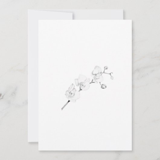 Faire-part de mariage aux orchidées en calligraphi (Dos)