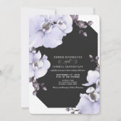 Faire-part de mariage aux orchidées lavande aquare (Devant)