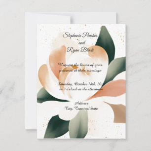 Faire-part de mariage aux pivoines aquarelles simp