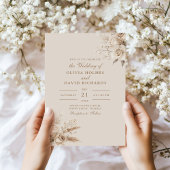 Faire-part de mariage aux roses blanches beige rus