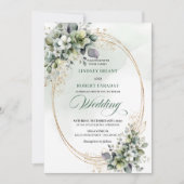 Faire-part de mariage aux roses blanches botanique (Devant)