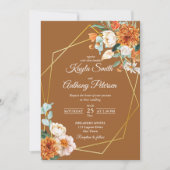 Faire-part de mariage aux roses orange et blanches (Devant)