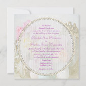 Faire-part de mariage aux roses romantiques en pot (Dos)