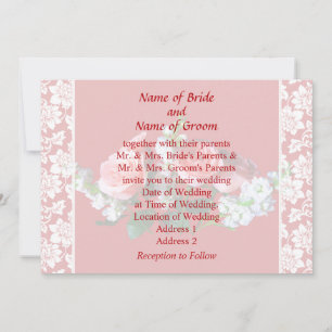 Faire-part de mariage aux Roses Roses et Snapdrago