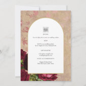 Faire-part de mariage aux roses rouges botaniques  (Dos)