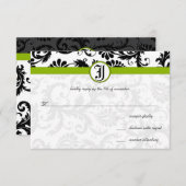 Faire-part de mariage aux tourbillons en damassé v (Devant / Derrière)