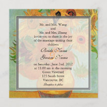 Faire-part de mariage aux tournesols floraux vinta