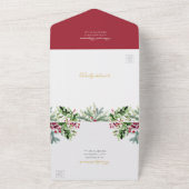 Faire-part de mariage Ava Winter Berries avec RSVP (Dehors)