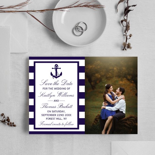 Faire-part de mariage avec ancre nautique
