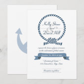 Faire-part de mariage avec anneau de corde nautiqu (Devant / Derrière)