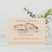 Faire-part de mariage avec anneaux mariages (Debout devant)