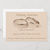 Faire-part de mariage avec anneaux mariages (Devant / Derrière)