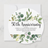 Faire-part de mariage avec aquarelle de feuille ve (Devant)