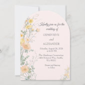 Faire-part de mariage avec arche de fleurs sauvage (Devant)