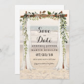 Faire-part de mariage avec Arche de Plage (Devant / Derrière)