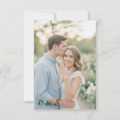 Faire-part de mariage avec arche florale vert fonc (Dos)