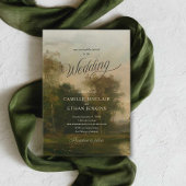 Faire-part de mariage avec art de paysage