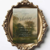 Faire-part de mariage avec art de paysage
