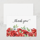 Faire-part de mariage avec bordure de roses rouges (Devant / Derrière)
