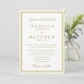 Faire-Part de Mariage avec Bordure Verte Citron (Debout devant)