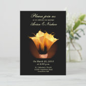 Faire-part de mariage avec bouquet calla lily (Debout devant)