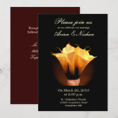 Faire-part de mariage avec bouquet calla lily (Devant / Derrière)