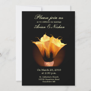 Faire-part de mariage avec bouquet calla lily